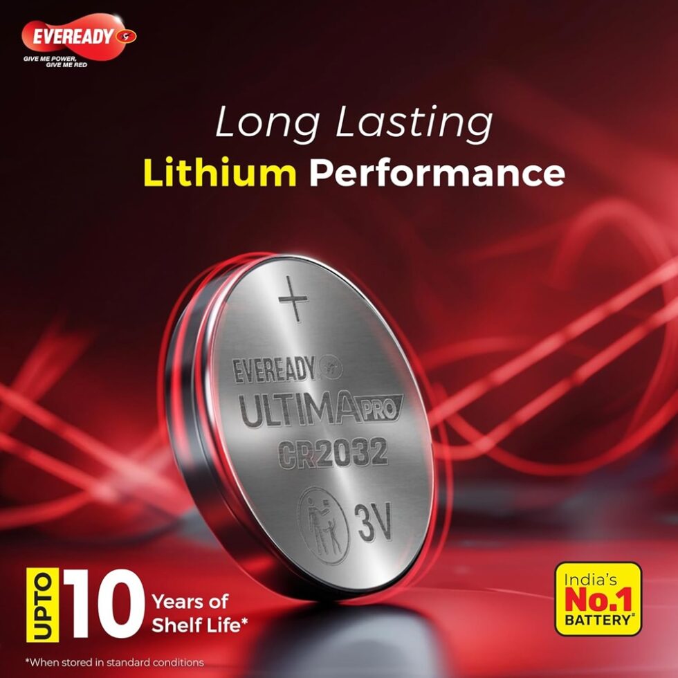 Eveready Ultima Pro CR2032 Lithium Coin Battery, 3V