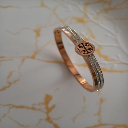 Brand Enamelled Rose Gold Kada.