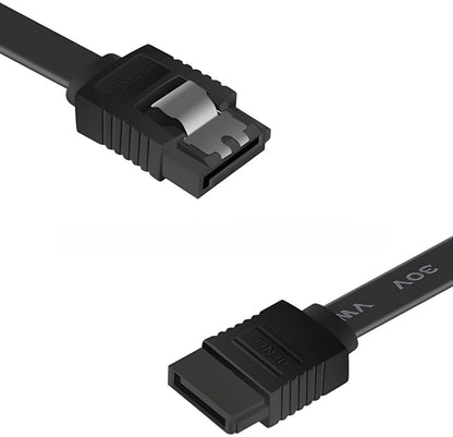 SATA Cable, Compatible with SATA 1/2/3 Interface, for Hard Drive and Optical Drive (BLACK)