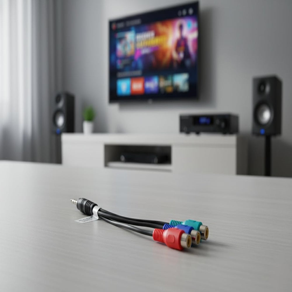 3.5mm Stereo TRRS Male to 3 RCA Female Composite AV Cable.