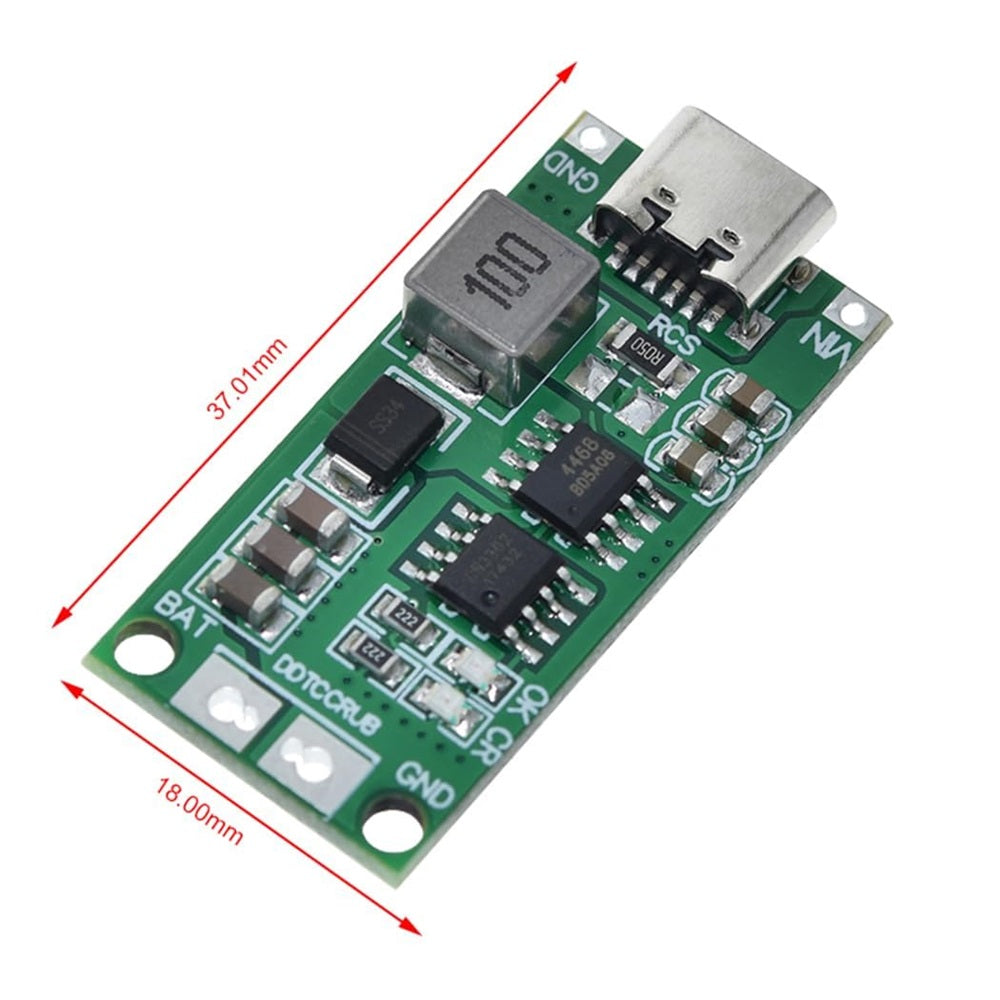 Multi-Cell 2S 3S 4S USB-C to 8.4V 12.6V 16.8V (4S 4A) Step-Up Boost LiPo Polymer Li-Ion Charger Board 7.4V 11.1V 14.8V 18650 Lithium Battery Boost Module Type-C (3S BMS 4A)