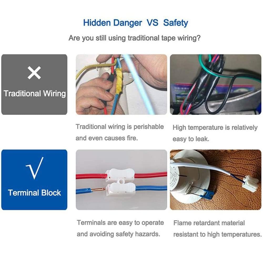 Cable Connectors 2 Pins Electrical Push Type Cable Connectors Quick Splice Lock Wire Terminal 220V 10A