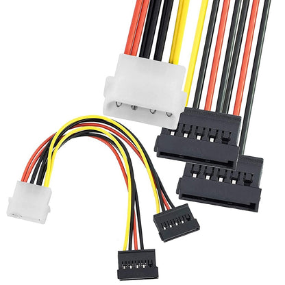 4 Pin Molex to Dual SATA Power Y Cable