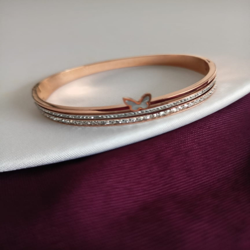Mother of Pearl with butterfly charm kada.