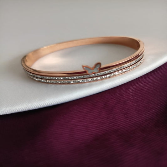 Mother of Pearl with butterfly charm kada.