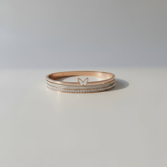 Mother of Pearl with butterfly charm kada.