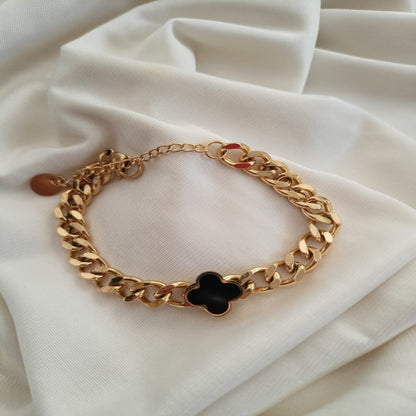 Black clover Charm chain bracelet