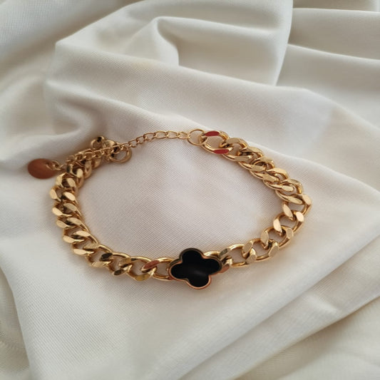 Black clover Charm chain bracelet