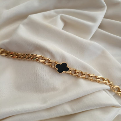 Black clover Charm chain bracelet