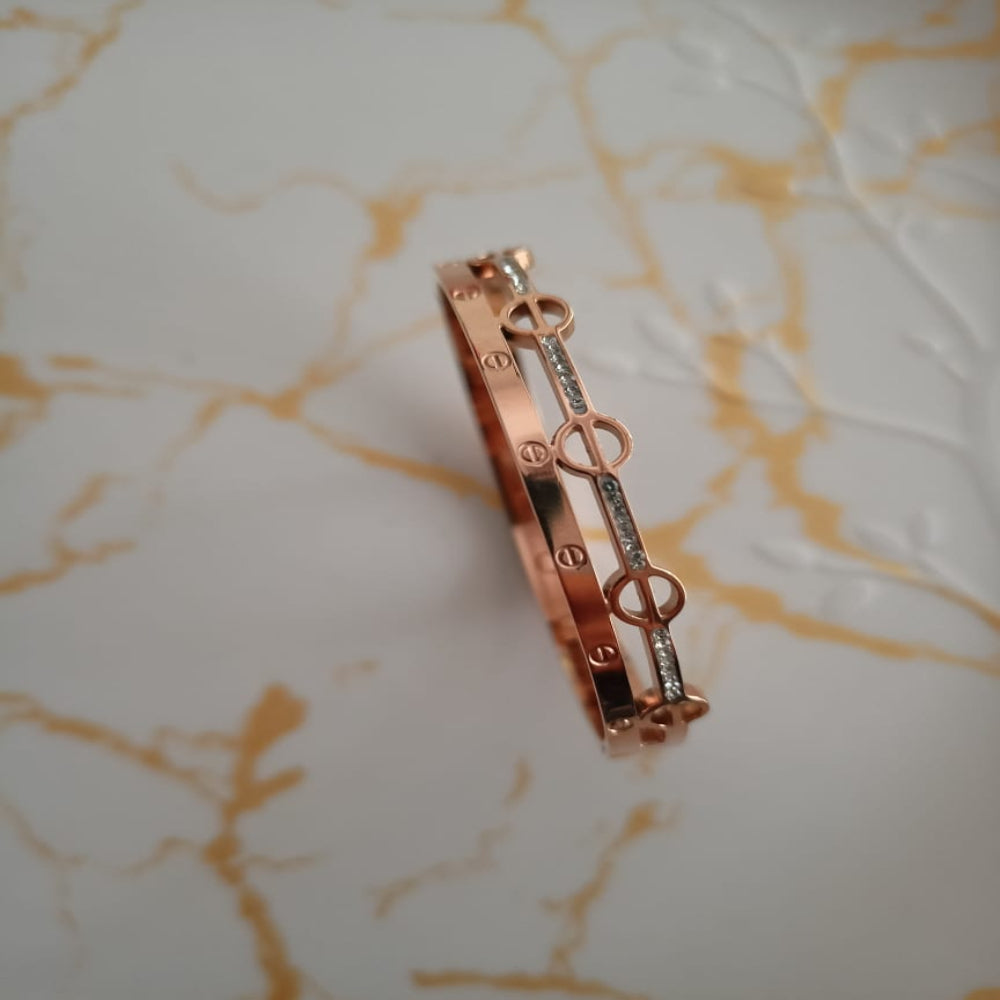 Enamelled Rose Gold Kada