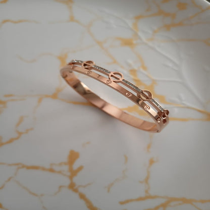 Enamelled Rose Gold Kada