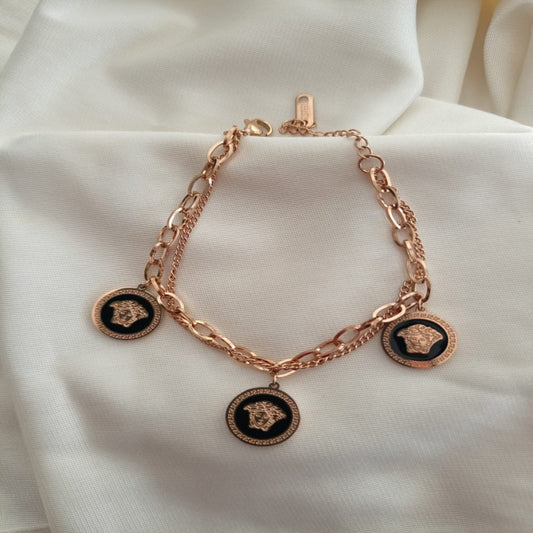 Stainless Steel, Anti Tarnish Rose Gold Matte Bracelet.