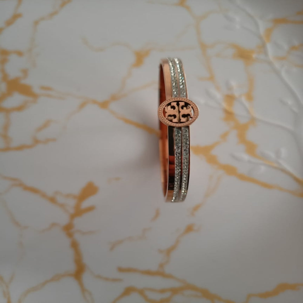 Brand Enamelled Rose Gold Kada.